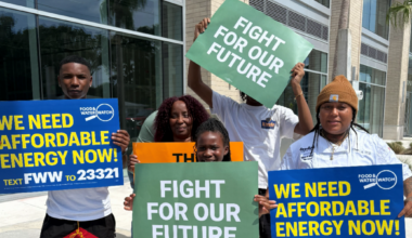 Protest in front of TECO offices on July 25, 2026. Photo Courtesy of Food and Water Watch.