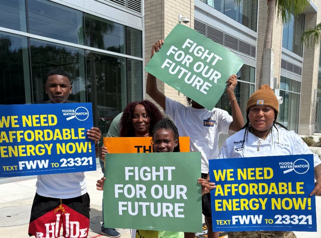 Protest in front of TECO offices on July 25, 2026. Photo Courtesy of Food and Water Watch.