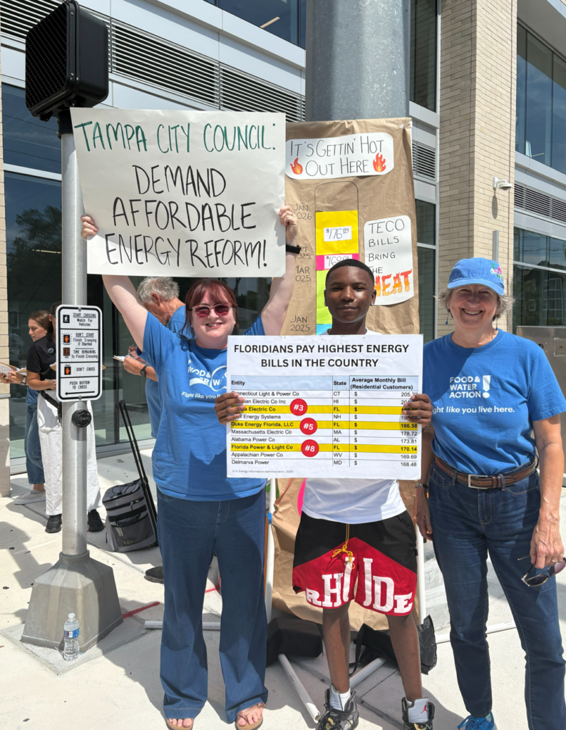 Protest in front of TECO offices on July 26, 2026. Photo Courtesy of Food and Water Watch. 