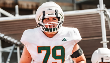 ESPN Names Miami OT Jackson Cantwell No. 1 Freshman Impact Player in ACC