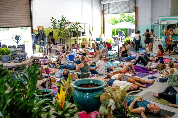 Bring a mat for 8 a.m. yoga at Saturday's Coco Minis wellness event at SmartyPlants in Lake Worth Beach. (Throttle Galore Photography/Courtesy)
