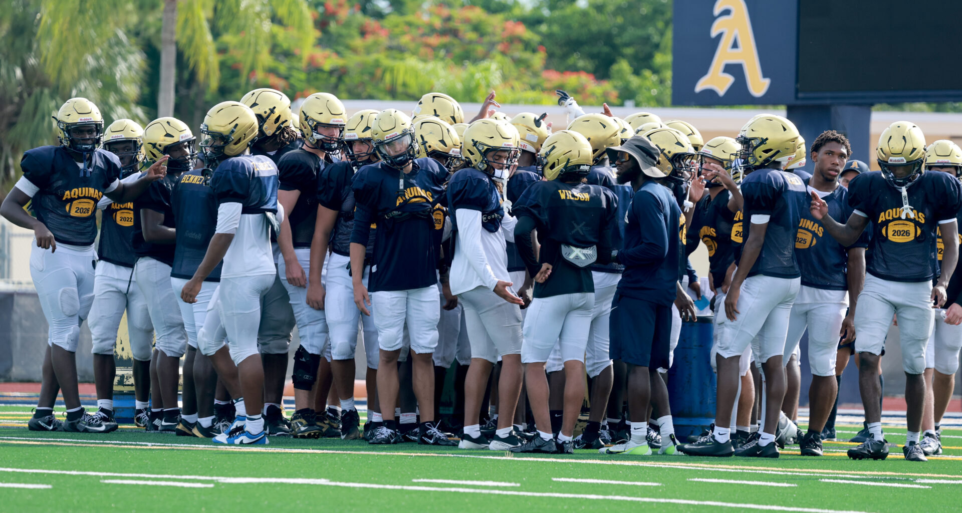 Players take part in the St. Thomas Aquinas first day...