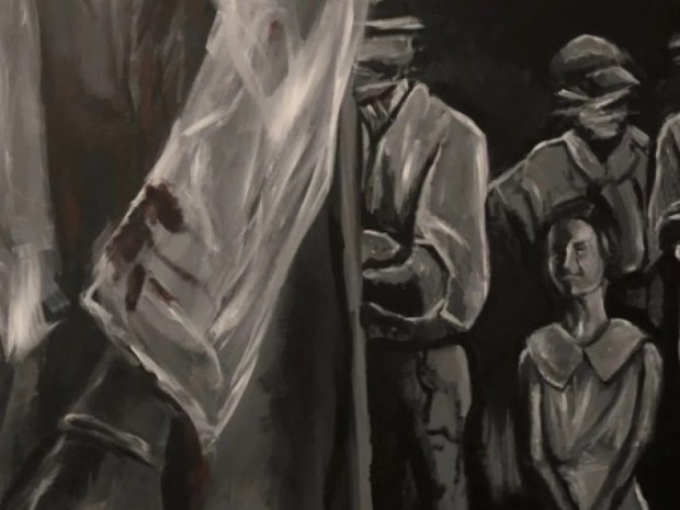 Ne'Chelle Straughter's painting "Uncle Reuben." The work is being used to promote the play "The Resurrection of Rubin Stacy." Stacy's first name was given as Reuben in some early reports of the 1935 lynching. (Ne'Chelle Straughter/Courtesy)