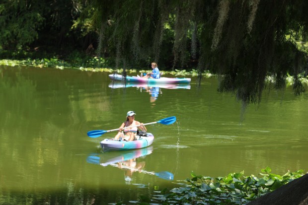 Kayakers enjoy the waters of the Silver River at Ray Wayside Park in Silver Springs on Tuesday afternoon, August 11, 2026. (Stephen M. Dowell/Orlando Sentinel)