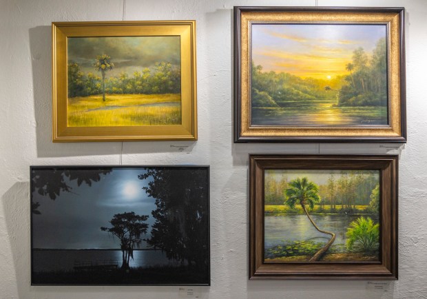 "Florida Roots: Land, Light & Life" showcases the work of nearly 70 artists painting, drawing and photographing the Sunshine State at the SOBO Art Gallery in Winter Garden on Aug. 11, 2026. (Patrick Connolly/Orlando Sentinel)