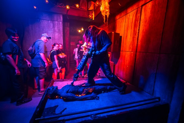 "Evil Dead Burn" is one of the haunted houses featured this year during Halloween Horror Nights at Universal Studios Florida on Aug. 28, 2026. (Patrick Connolly/Orlando Sentinel)