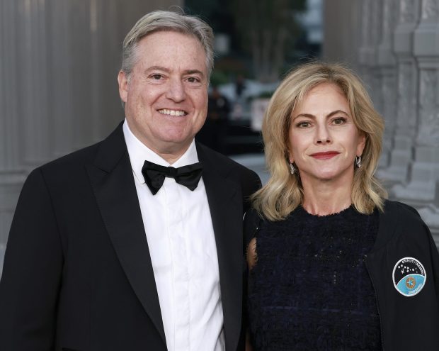 Larry Berg, left, and Allison Berg attend the 2025 LACMA Art+Film Gala at Los Angeles County Museum of Art on Nov. 1, 2025, in Los Angeles. (Frazer Harrison/Getty Images/TNS)