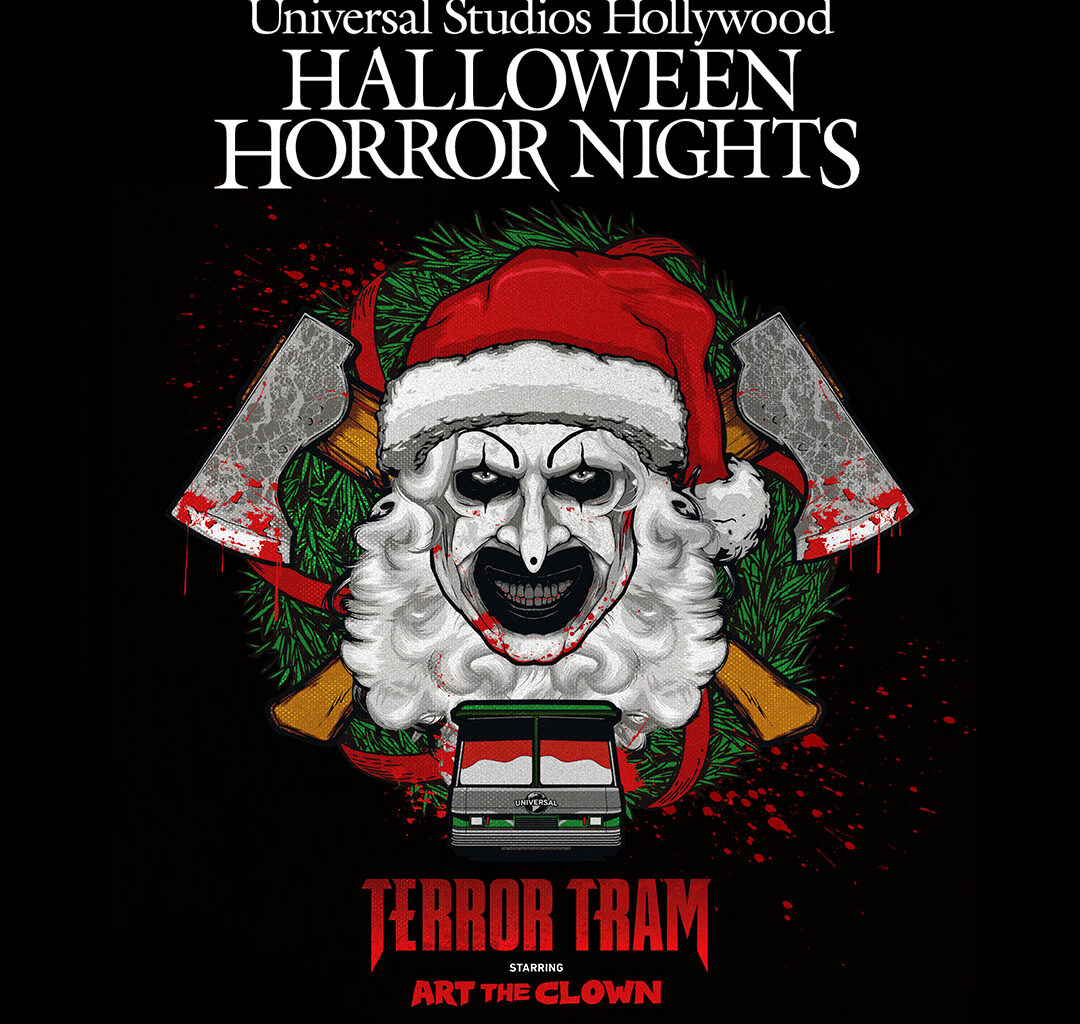 Art the Clown Takes Over the Terror Tram at Halloween Horror Nights Hollywood 2026