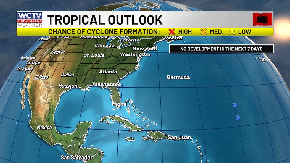 No development is expected over the next few days.