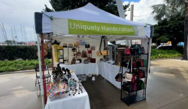 Aquia Holmes, the owner of Uniquely Handcrafted, has operated her tent at the Pier Marketplace since 2020. She said a kiosk could make day-to-day operations easier. (Spectrum News)