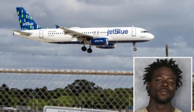 Florida man Samuel Lackey arrested after climbing fence, sneaking onto JetBlue plane and falling asleep: report