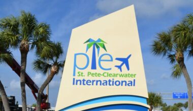 St. Pete-Clearwater International Airport sign outside PIE in Pinellas County.