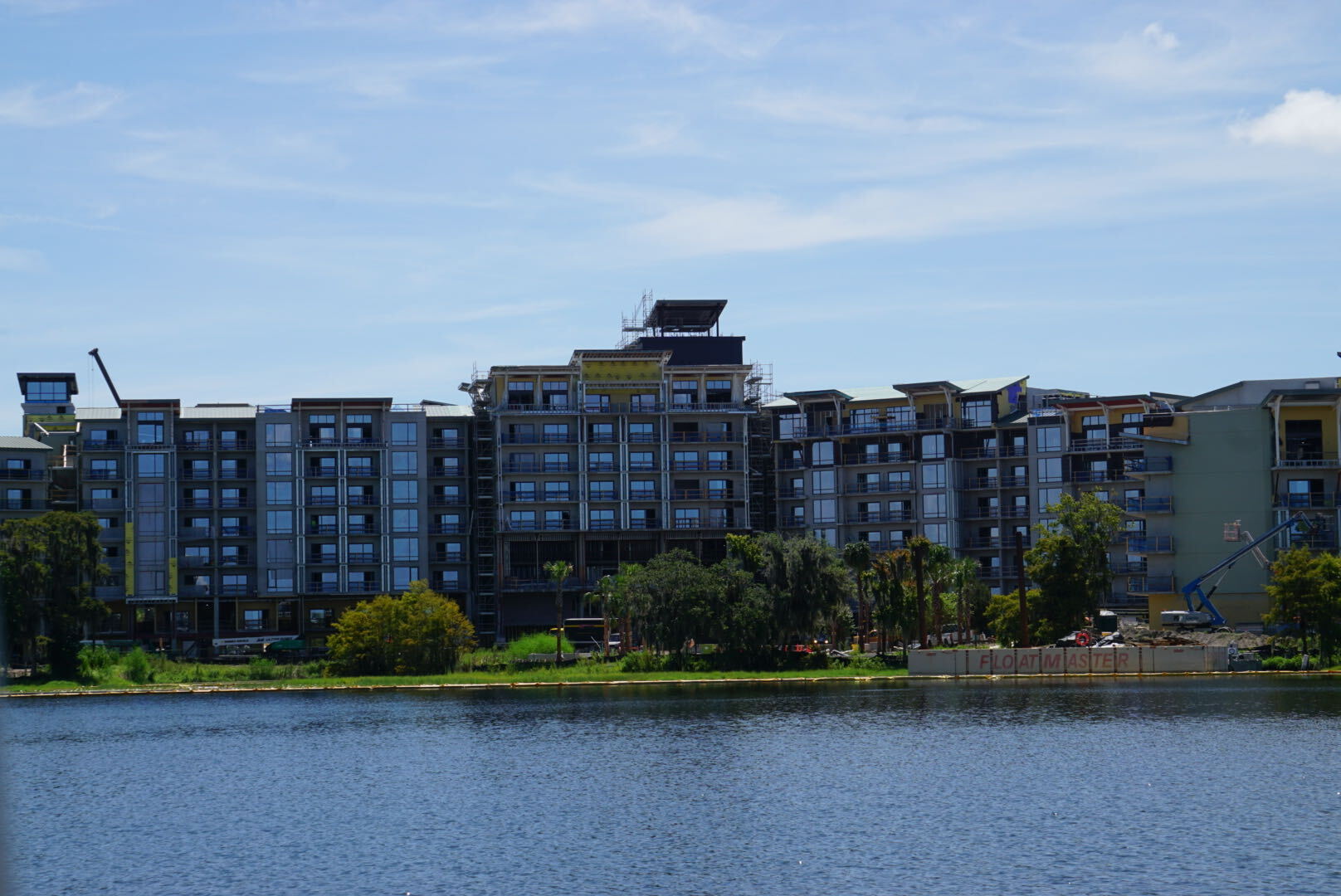 A new bridge, additional tree murals, and dark green tower finishes are among the latest additions to Disney Lakeshore Lodge.