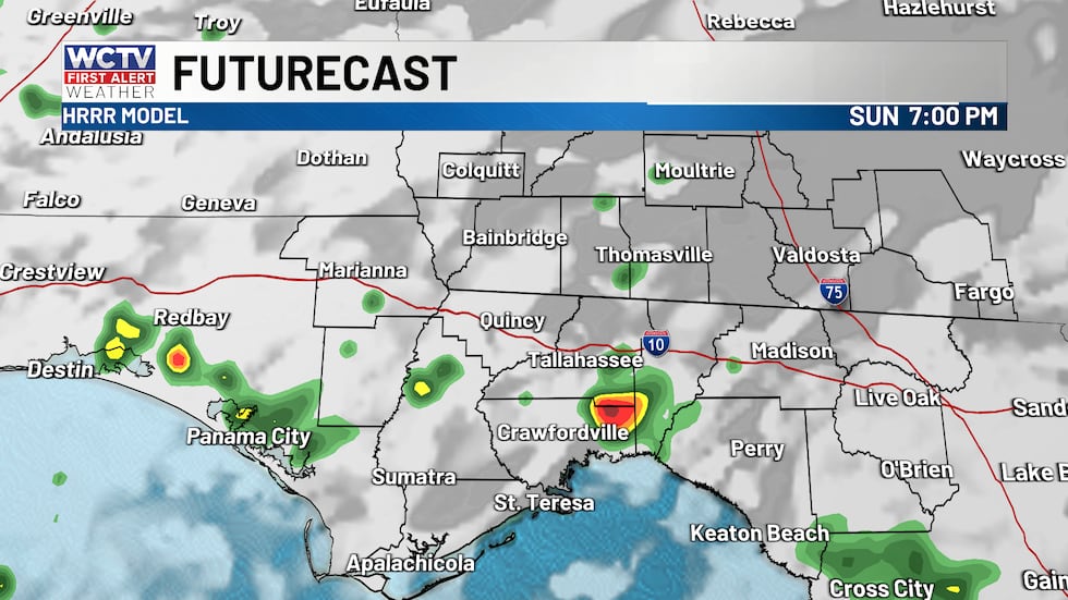 Scattered showers and storms this evening.