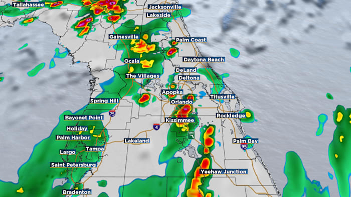 Scattered storms continue in Central Florida to close weekend
