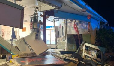Driver crashes into Panacea seafood market overnight, causing significant damage