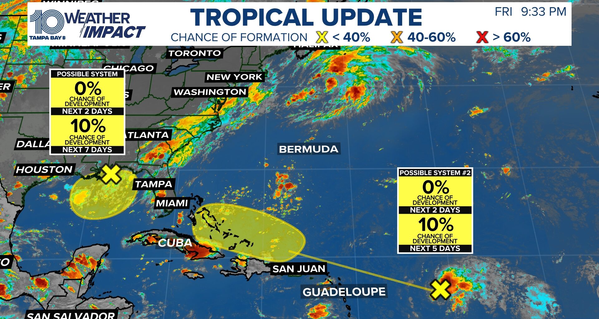 NHC watching two disturbances for low-end tropical development