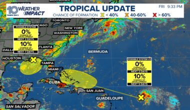 NHC watching two disturbances for low-end tropical development