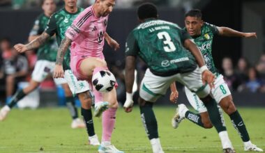 León eliminates Inter Miami from Leagues Cup with 3-2 game, as Messi returns for 1st time after father's death