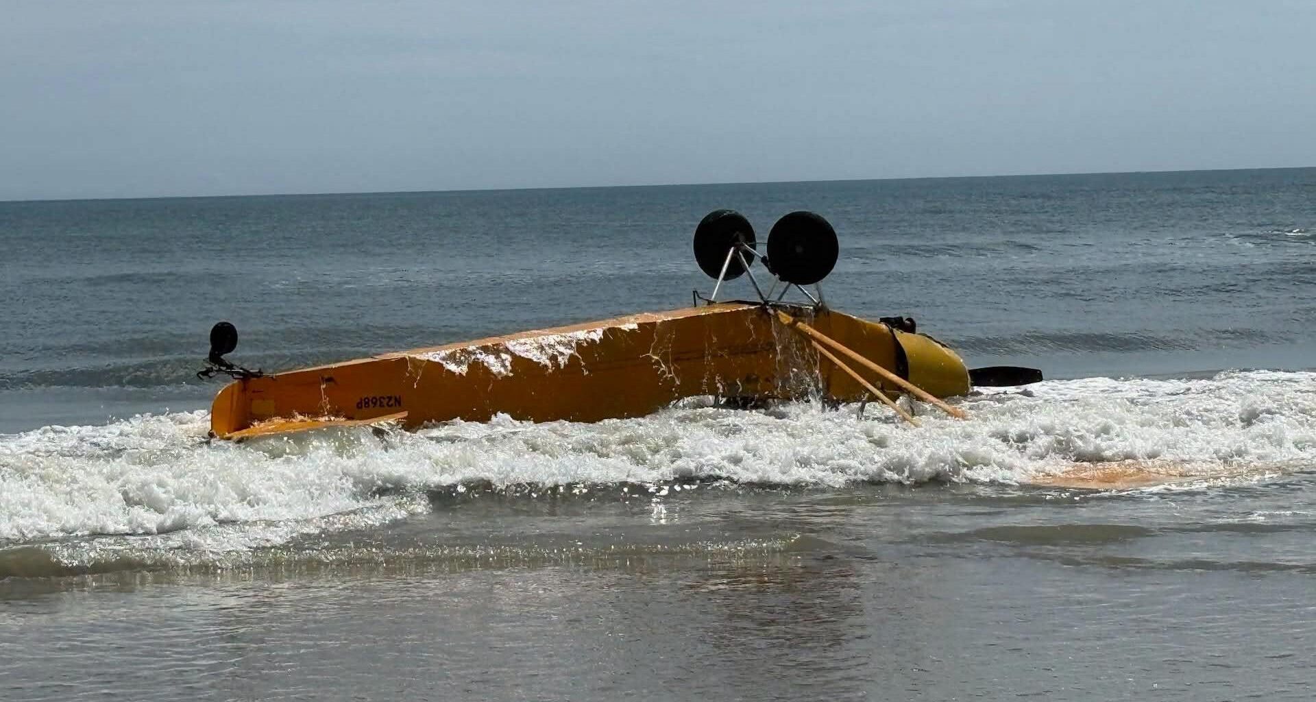 WATCH: Pilot survives crashing plane into water at Florida beach