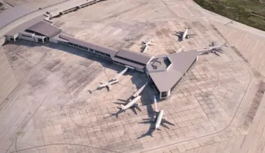 Overhead view of the new concourse at Jacksonville International Airport