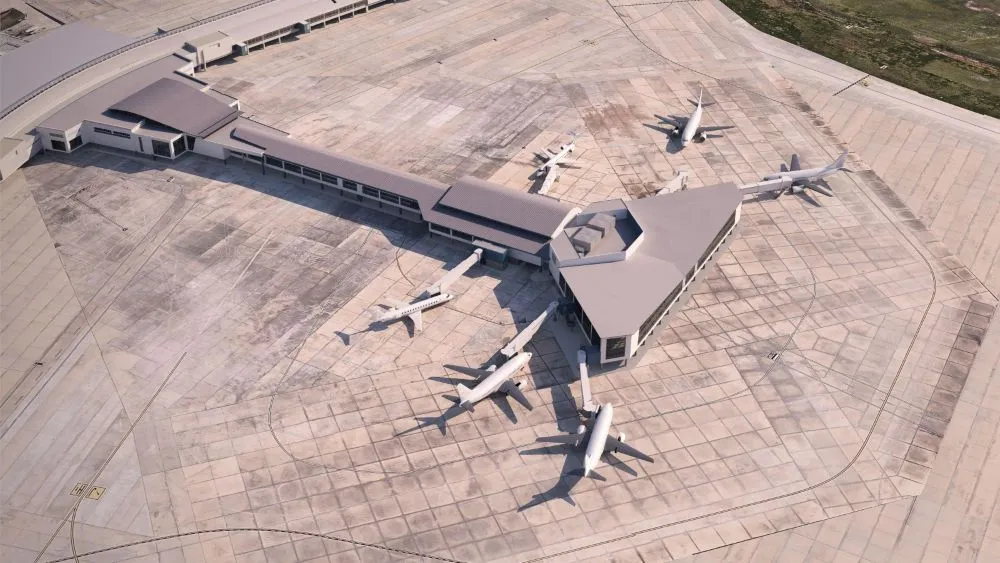 Overhead view of the new concourse at Jacksonville International Airport