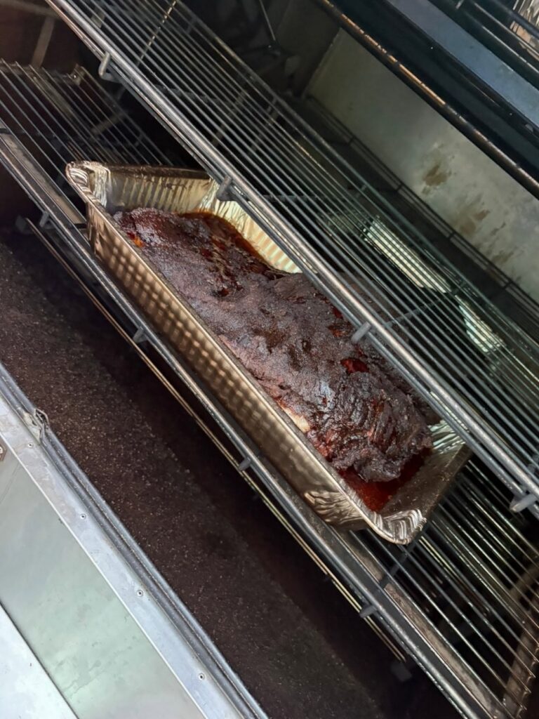 Brisket being cooked