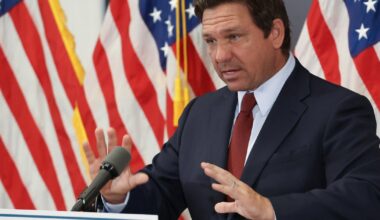 Florida Gov. Ron DeSantis, state emergency management officials speak in Miami