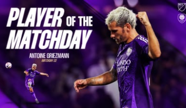 Orlando City SC forward Antoine Griezmann voted MLS Player of the Matchday Presented by Michelob ULTRA for Matchday 22