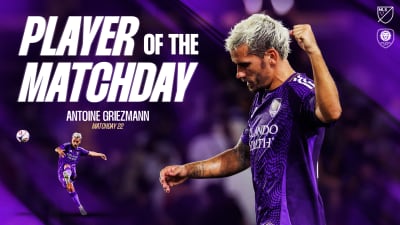 Orlando City SC forward Antoine Griezmann voted MLS Player of the Matchday Presented by Michelob ULTRA for Matchday 22