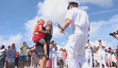 Nearly 300 Navy sailors return to Florida after 9 months at sea