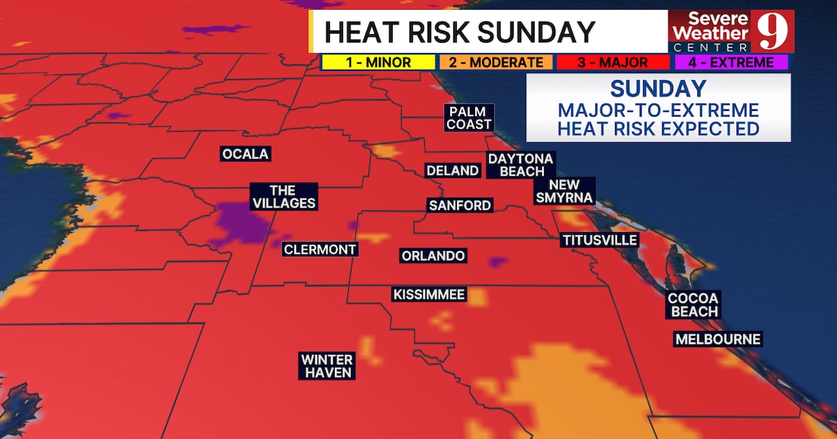Heat advisory issued for Sunday in central Florida