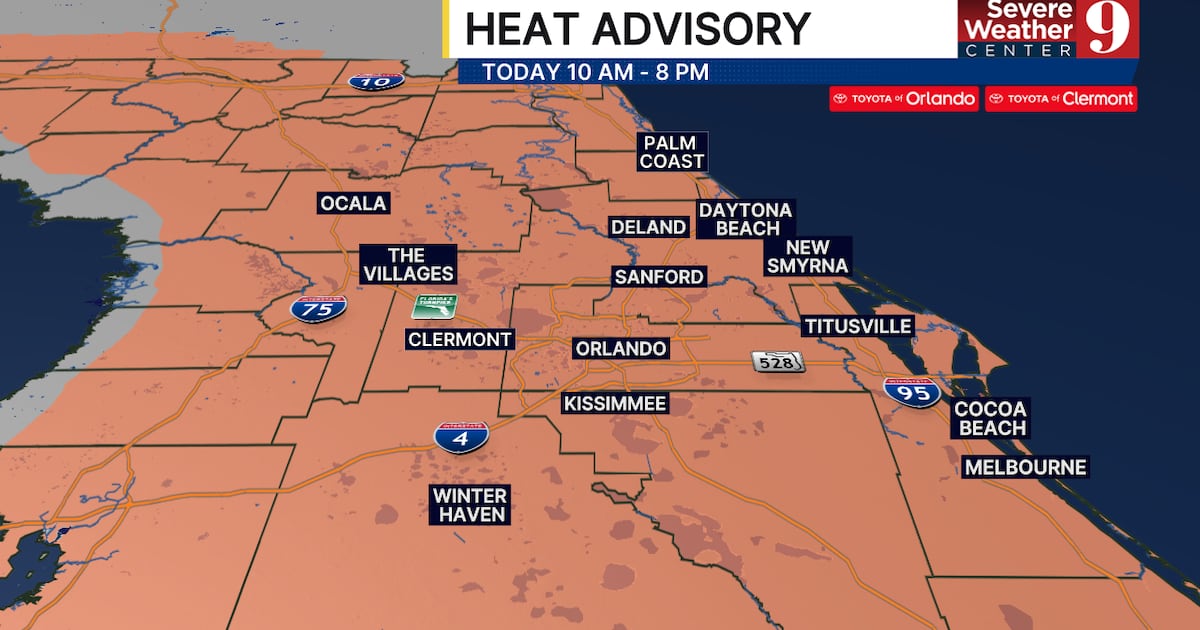 Central Florida Heat Advisory: Feels Like 110 on Wednesday