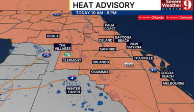 Central Florida Heat Advisory: Heat index up to 110