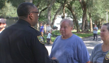 Jacksonville Sheriff TK Waters leads crime prevention walk in Neptune Beach