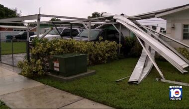 Severe storm rips through carport in Miami Gardens