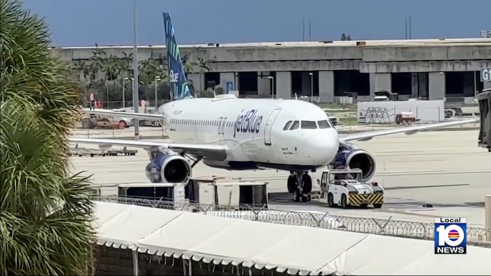 Man arrested after being found asleep aboard a JetBlue plane receiving maintanance service