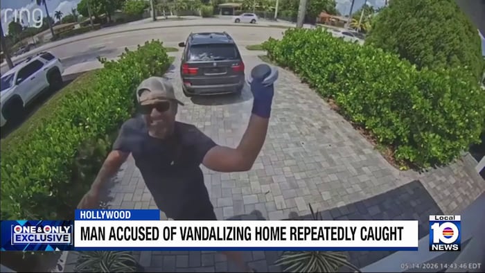 Man arrested after repeatedly vandalizing same Hollywood home, police say