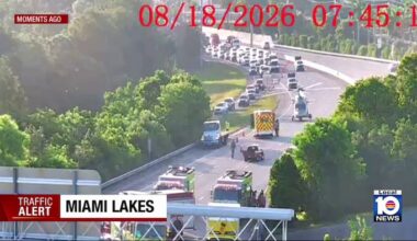 MDFR: 1 airlifted after multi-vehicle crash on Palmetto Expressway in Miami Lakes