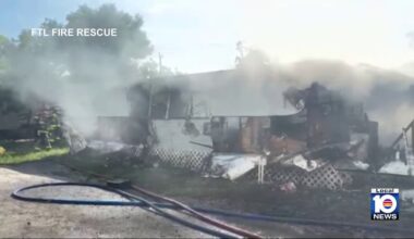 Fire destroys Fort Lauderdale mobile home, first responders say
