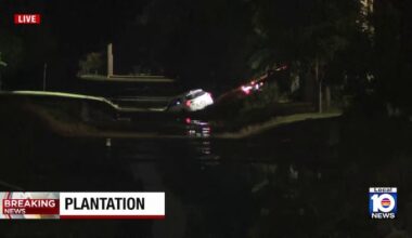 Suspect in custody following police chase that ended at edge of Plantation canal, cops say