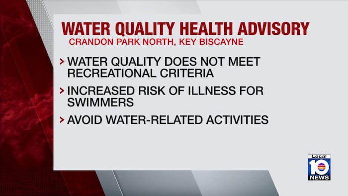 Water quality advisory issued for Crandon Park North