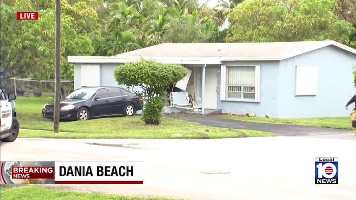 Car slams into Dania Beach home, 1 person hospitalized