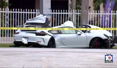 1 dead, 1 critically injured after Porsche crashes into pole in Southwest Miami-Dade