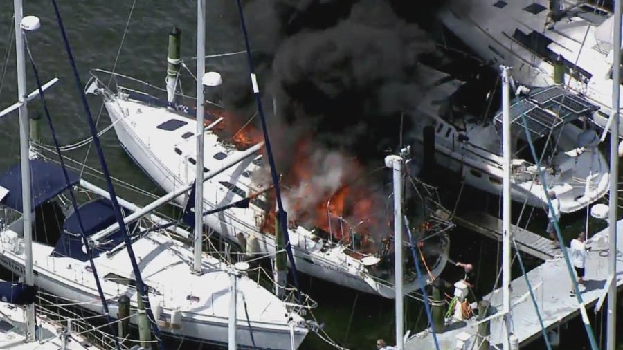 Fire breaks out at Davis Island Yacht Club in Tampa