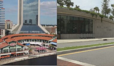 Eight years after the Jacksonville Landing shooting, Riverfront Plaza has officially replaced the city's landmark