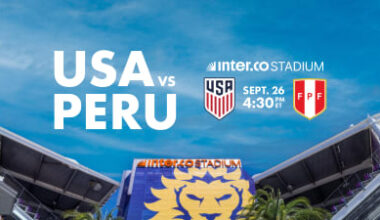 Inter.co Stadium to Host U.S. Men’s National Team in Friendly Against Peru on Sept. 26