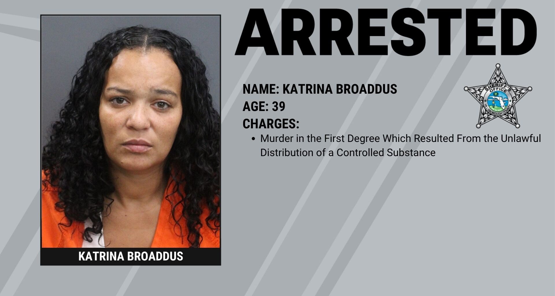 Fentanyl and Carfentanil Overdose Death Leads To First-Degree Murder Charge for Tampa Woman