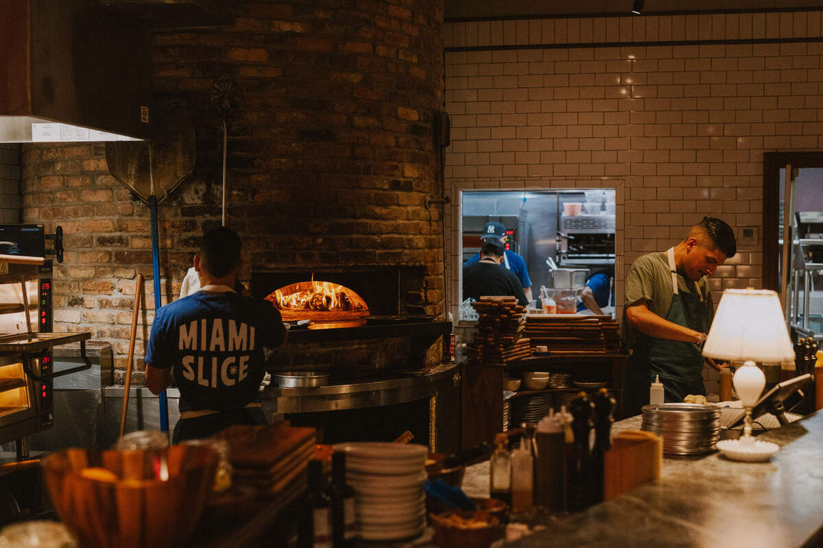 Making pizza at the new Miami Slice in Coconut Grove.