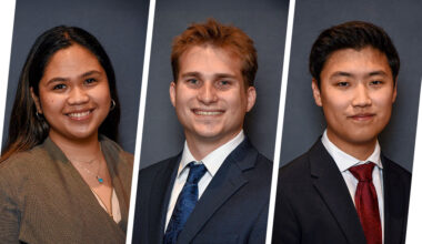 Professional headshots of three medical students named recipients of the AMA Foundation scholarships.